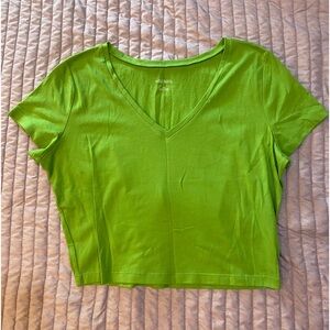 Green V Neck Crop Top XXL Wild Fable NWOT